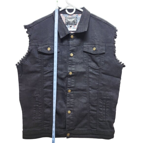 Denim Mens Sleeveless Vest Jacket Size Medium By Alliance Fashion - Picture 4 of 7